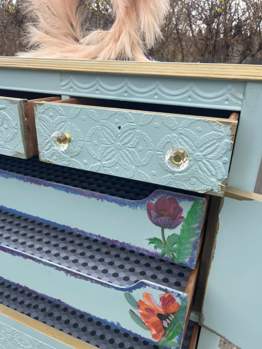 Vintage 7 drawers tall boy dresser - photo 4