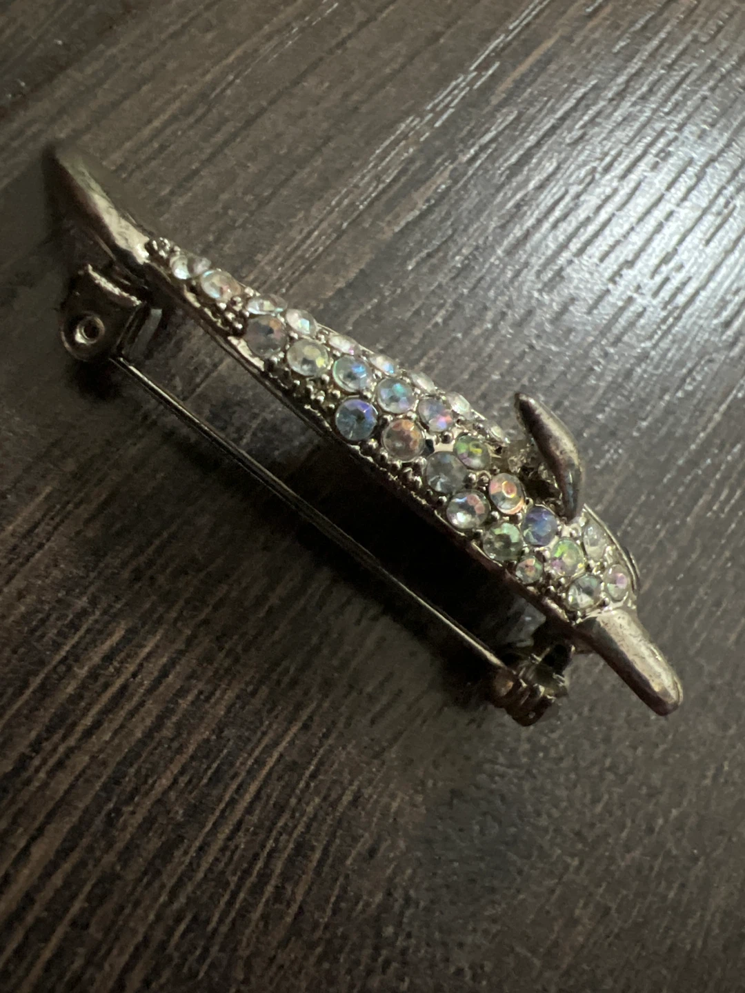 Dolphin Brooch with Rhinestones - photo 2