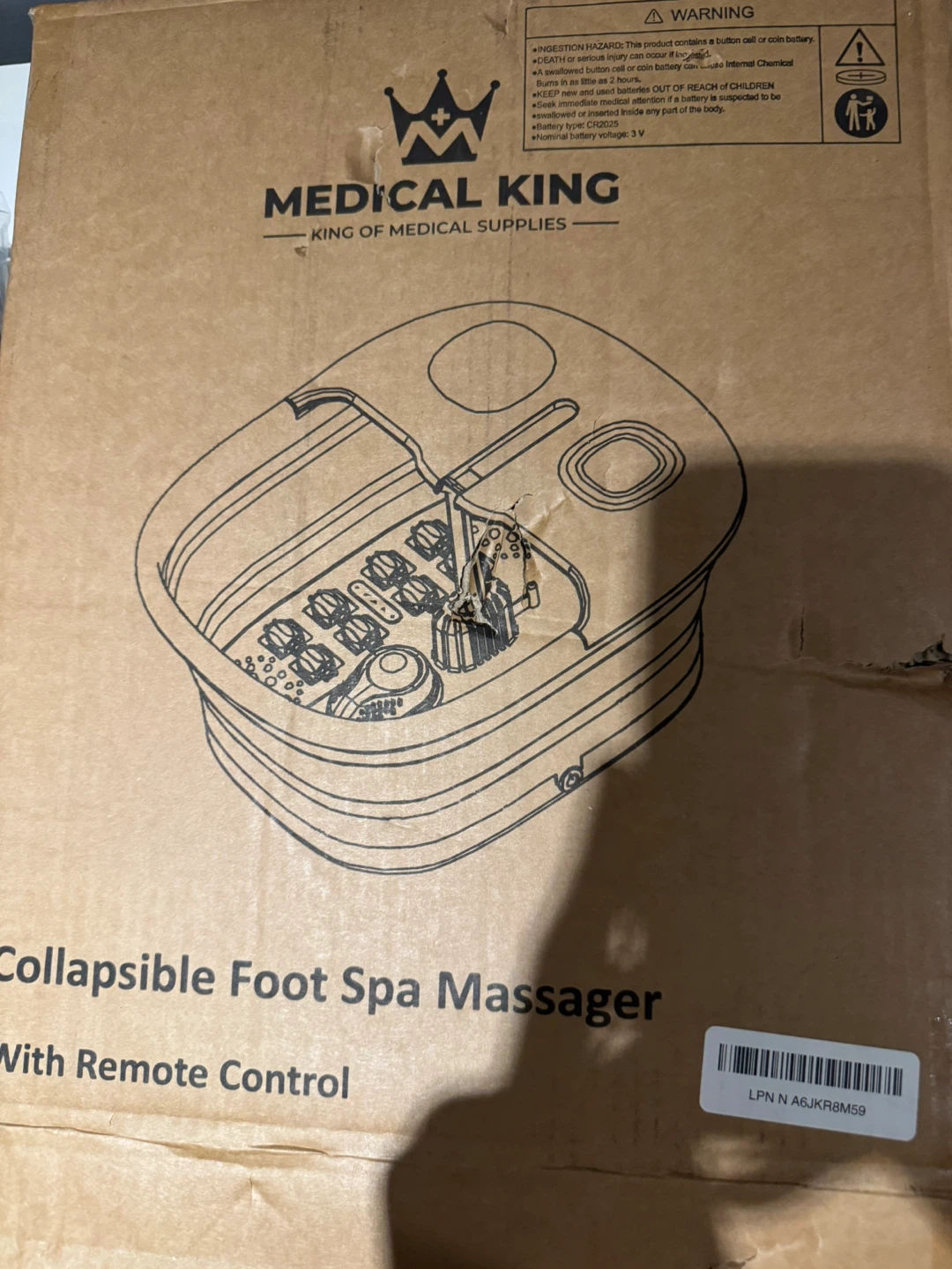 Medical King Collapsible Foot Spa Massager with Remote Control - photo 2