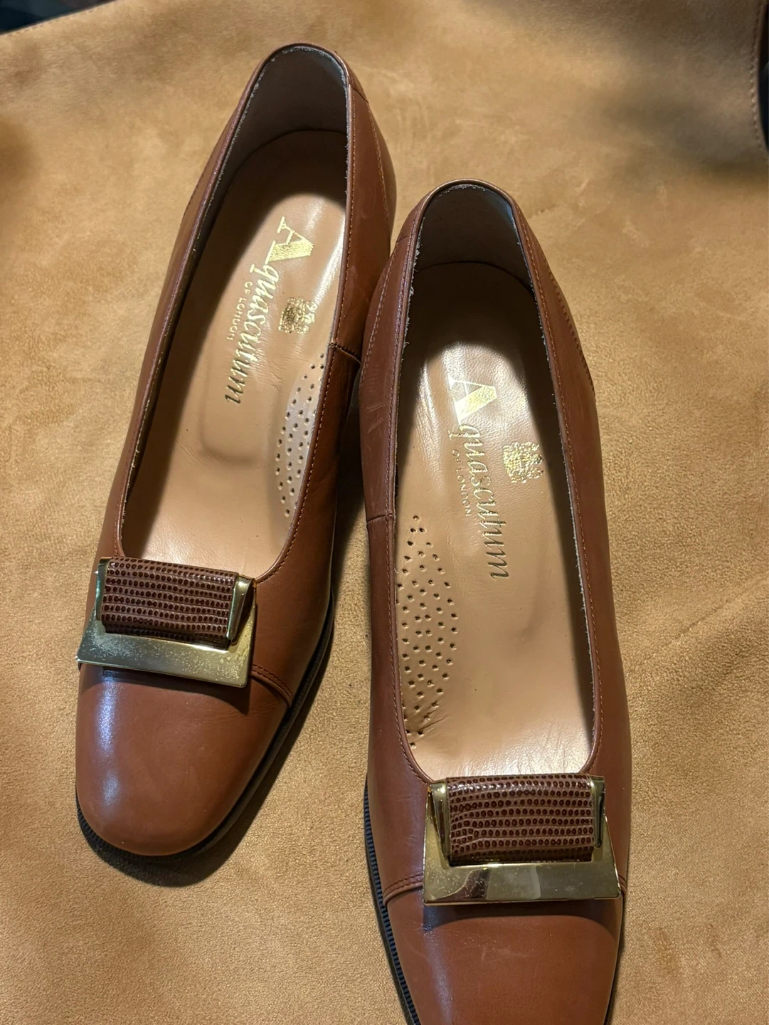 Aquascutum Women's Brown Leather Heels Size 22E