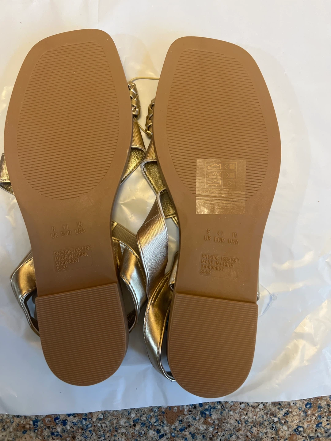 Primark Gold Braided Strap Flat Sandals - photo 4