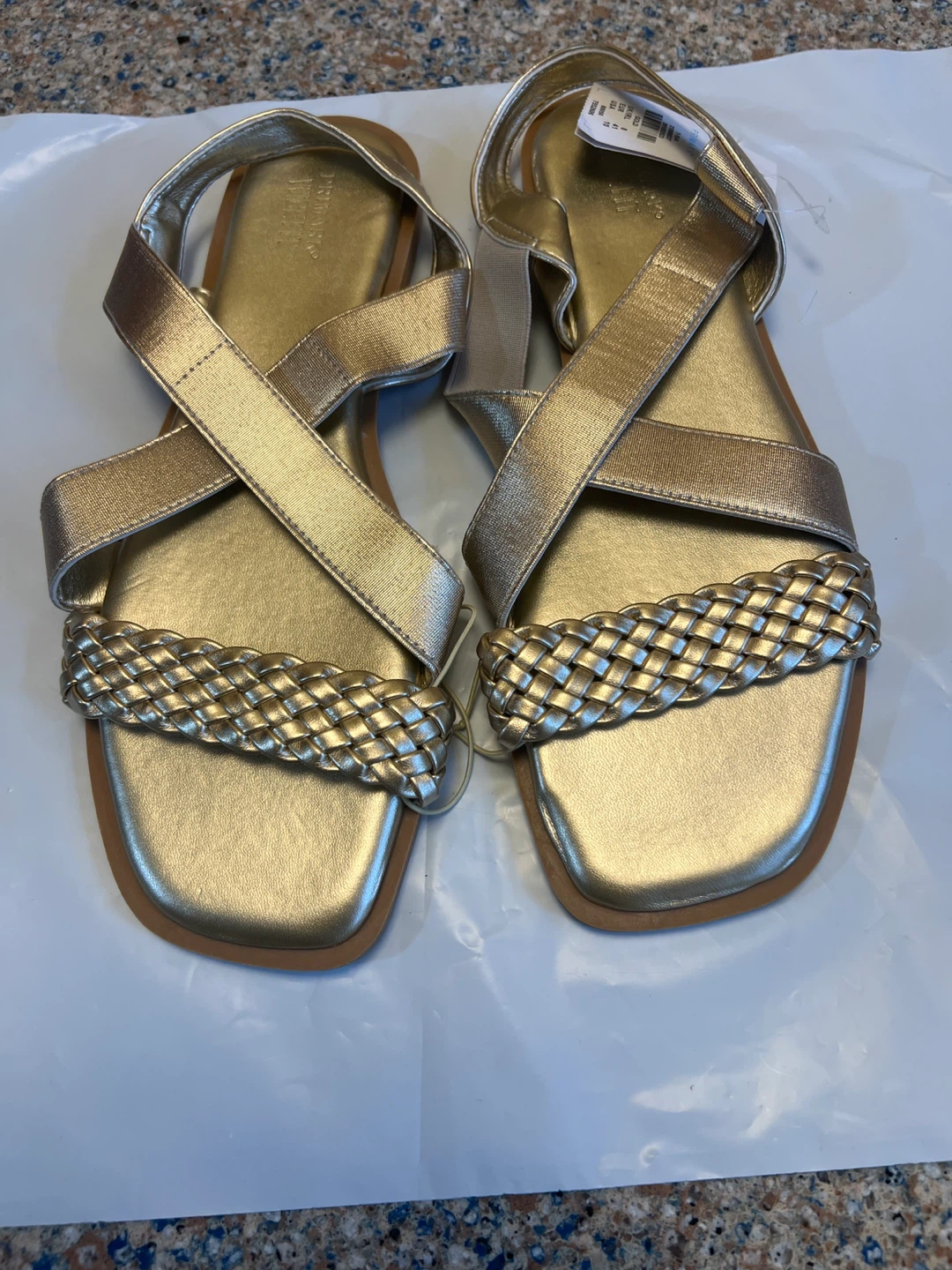 Primark Gold Braided Strap Flat Sandals - photo 3