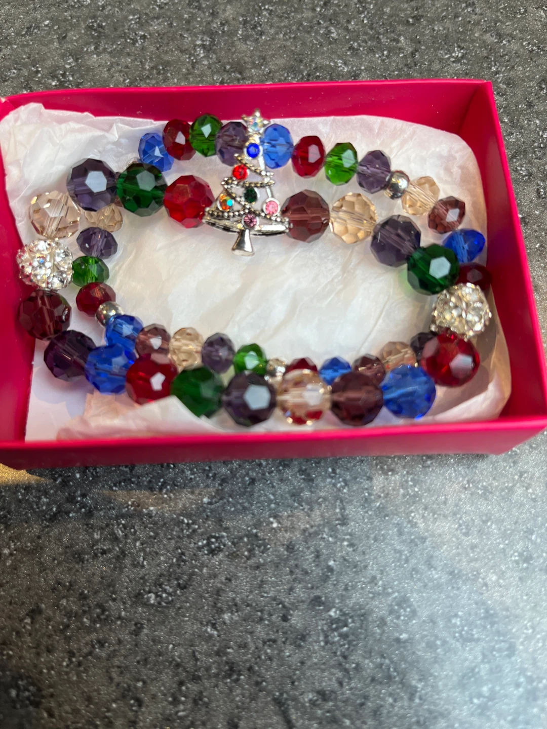 Christmas Tree Beaded Bracelets (Set of 2)