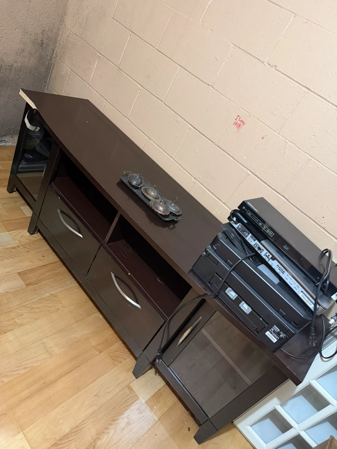Dark Brown Entertainment Unit with Drawers