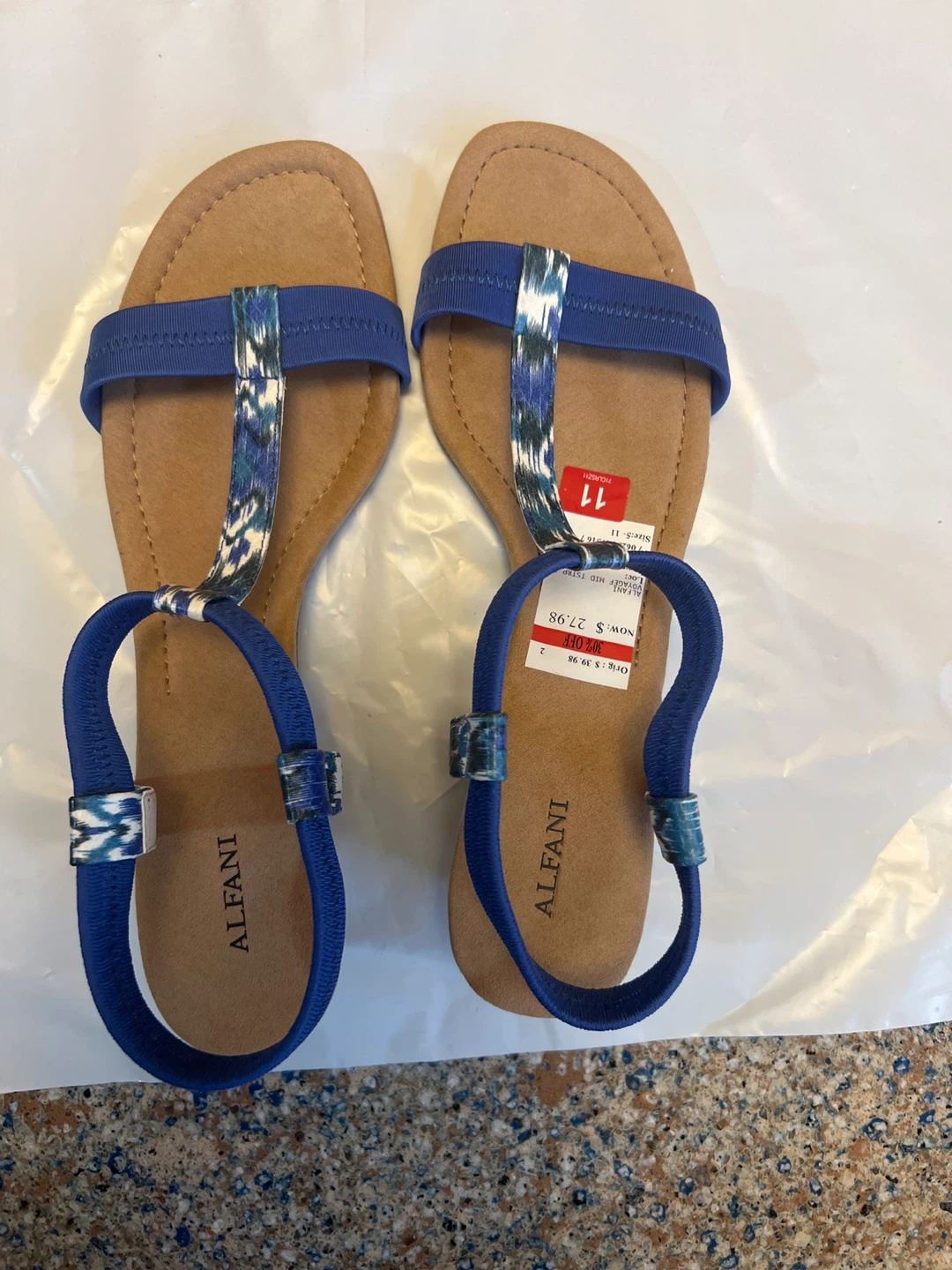 Alfani Women's Blue Wedge Sandals Size 11
