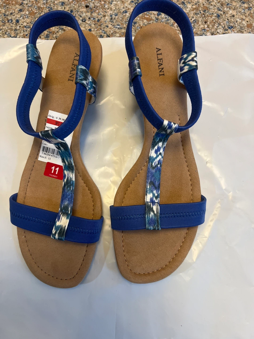 Alfani Women's Blue Wedge Sandals Size 11 - photo 3