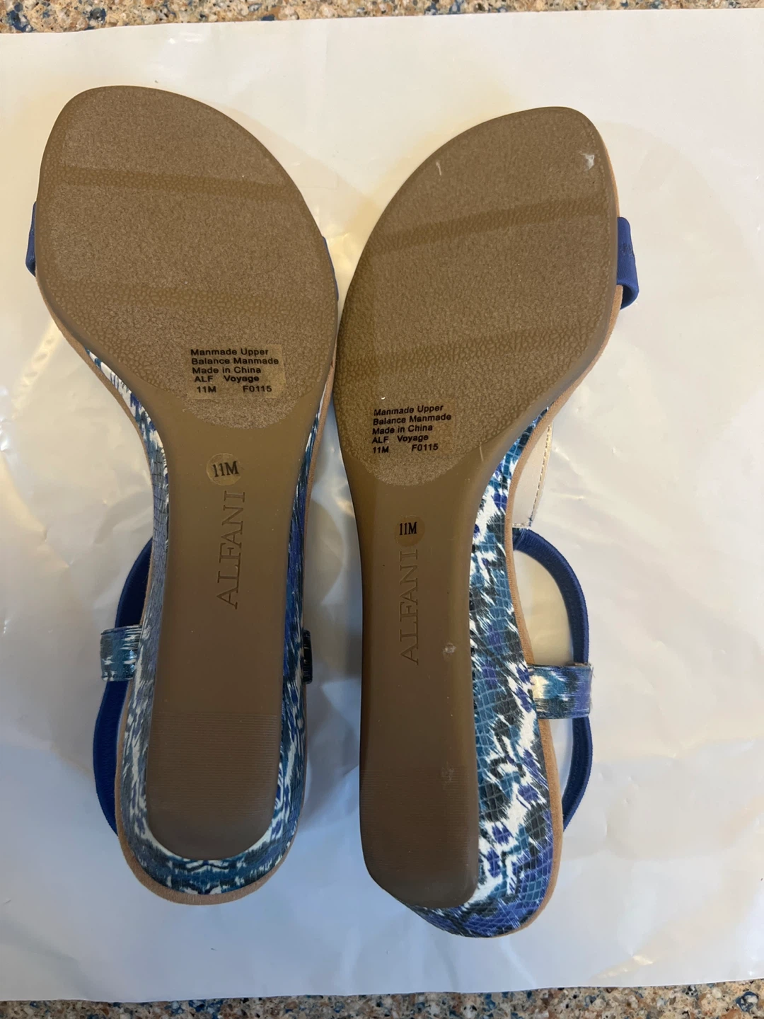 Alfani Women's Blue Wedge Sandals Size 11 - photo 4