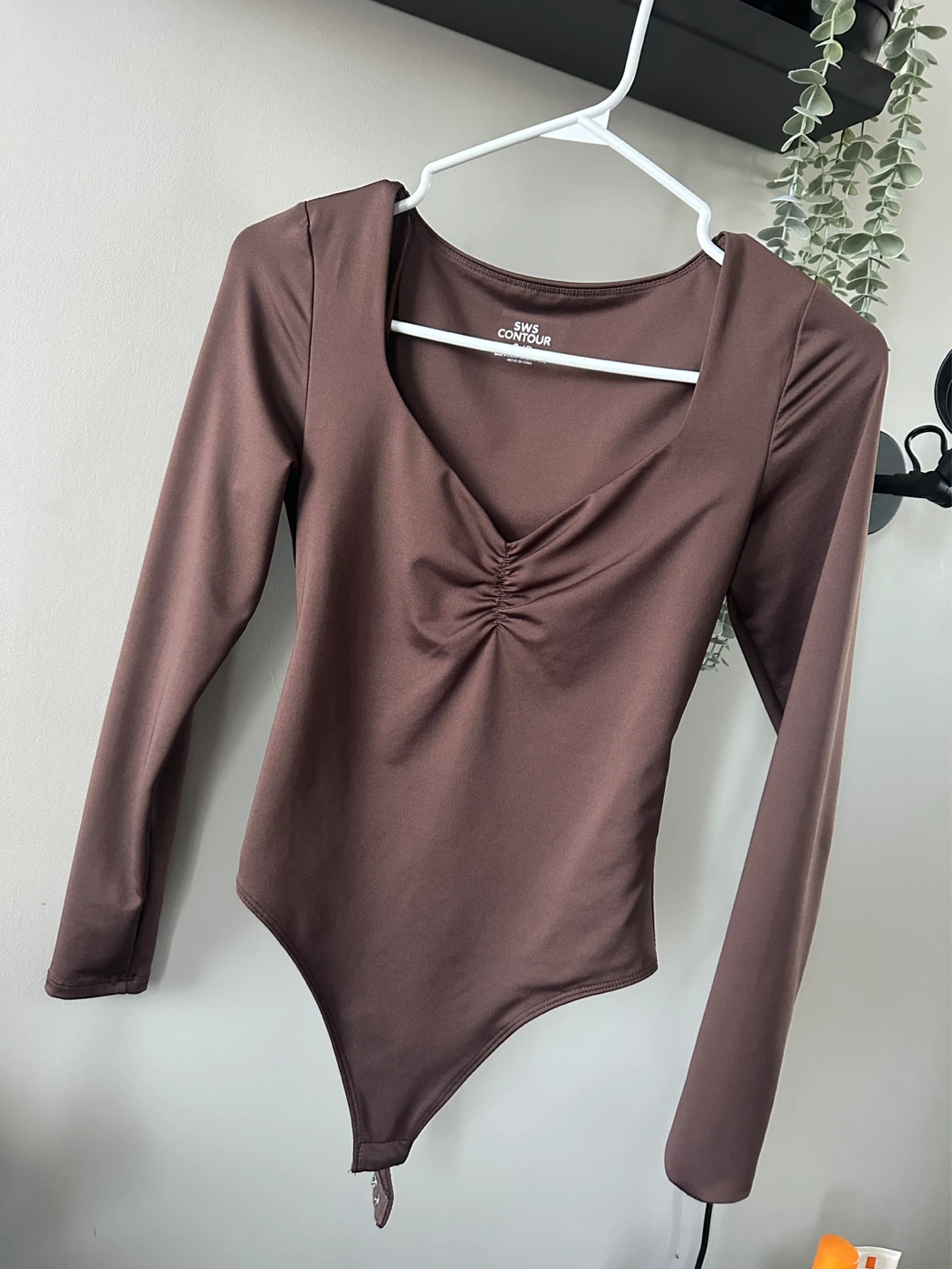 Brown Long Sleeve Bodysuit S/P