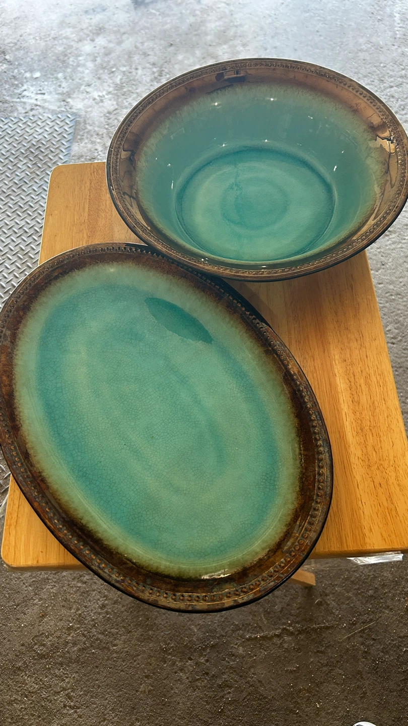 Infinity Ceramic Serving Bowl and Platter Set
