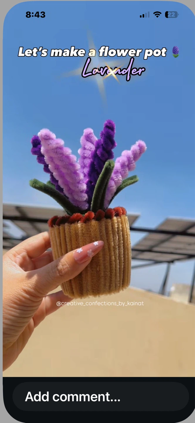 Handmade Lavender Flower Pot