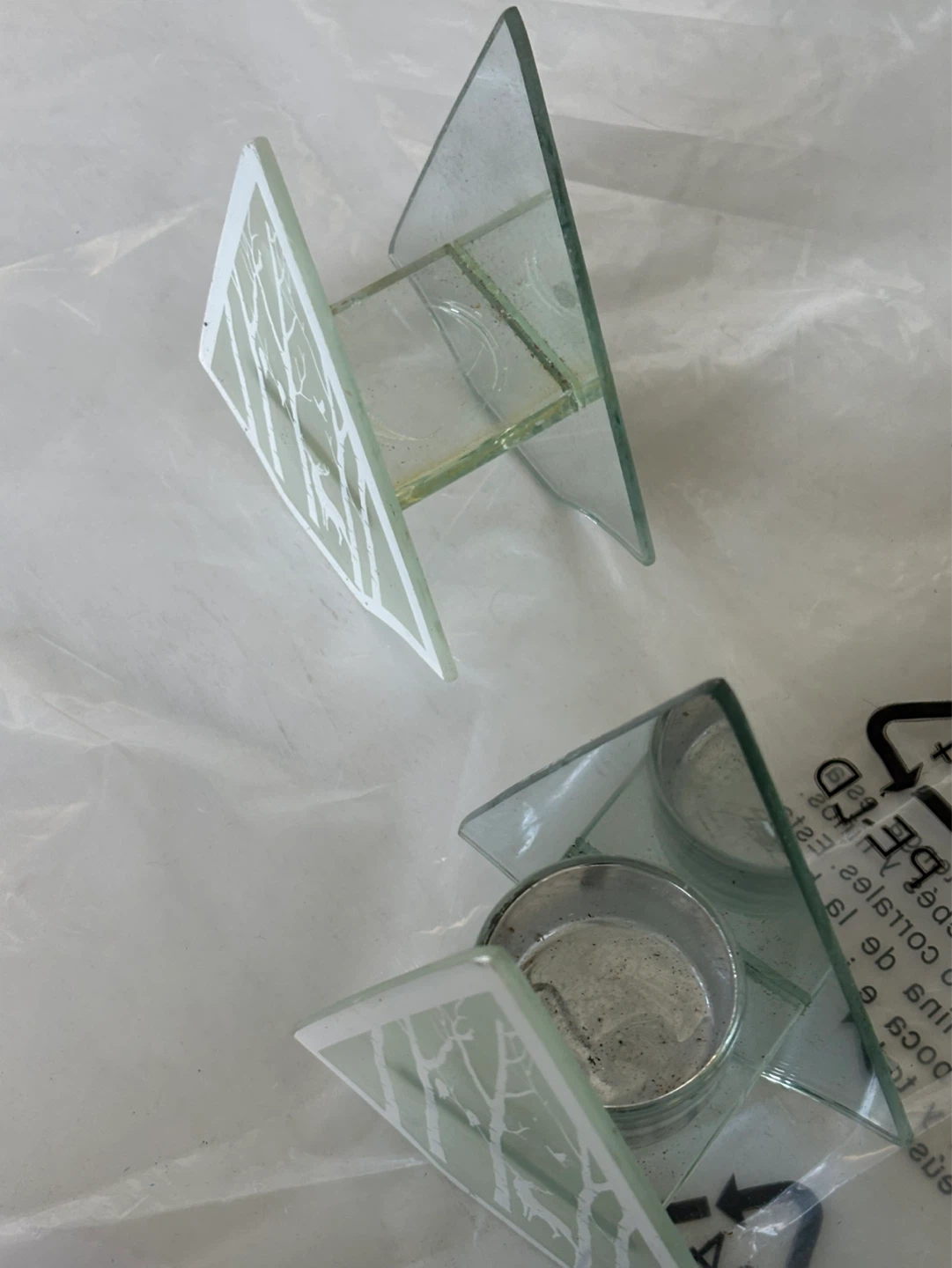 Glass Votive Candle Holders with Winter Scene Design (Set of 2) - photo 2