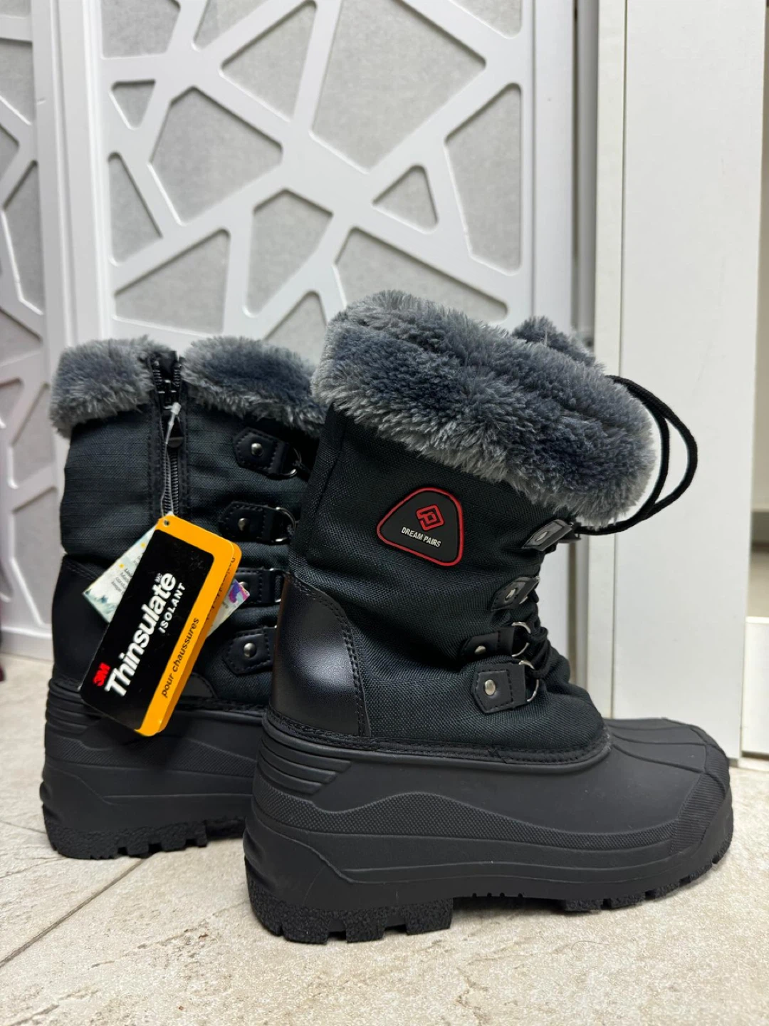 Dream Pairs Black Insulated Winter Snow Boots
