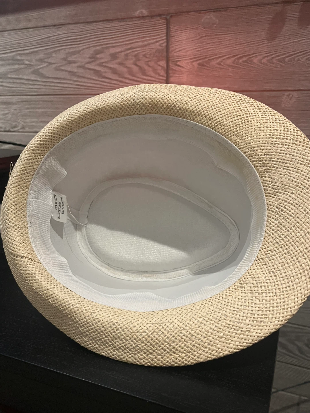 Straw Fedora Hat with Black Band - photo 2
