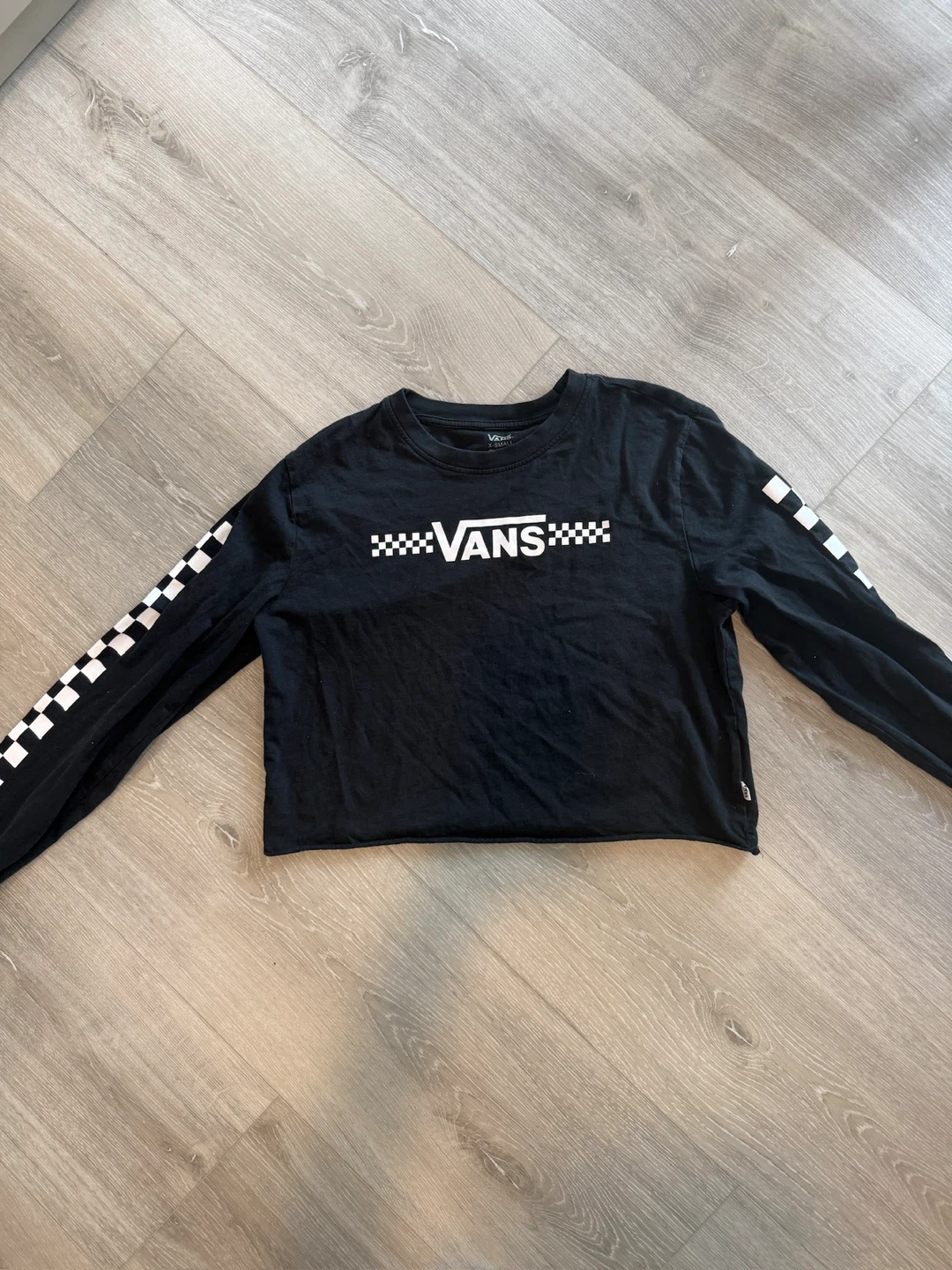 Vans Black Cropped Long Sleeve T-Shirt - X-Small - photo 2