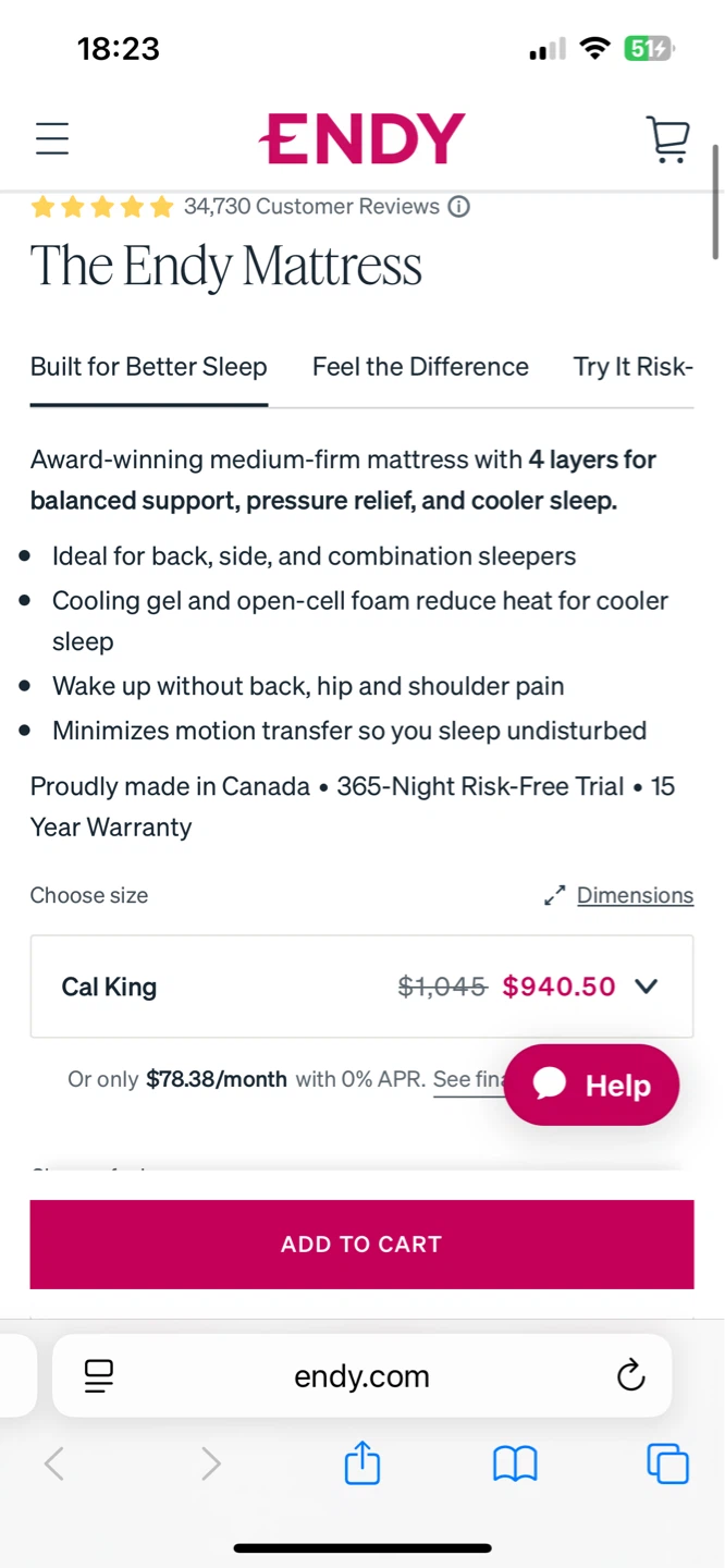ENDY California King Mattress AND FRAME - photo 4