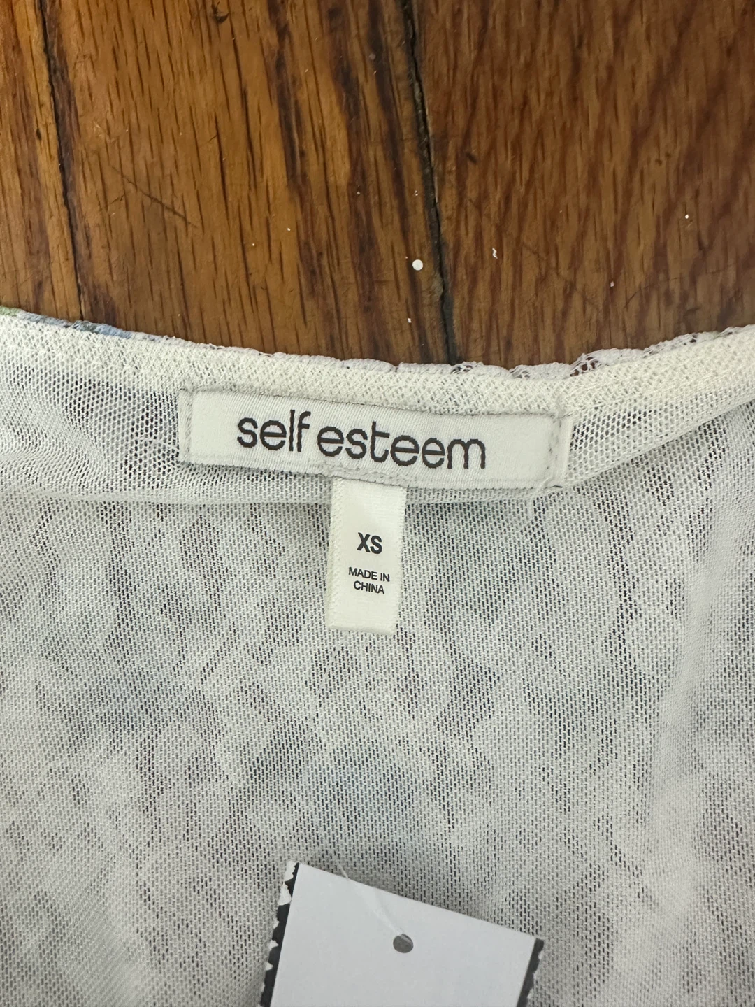 Self Esteem Floral Lace Puff Sleeve Top XS - photo 2