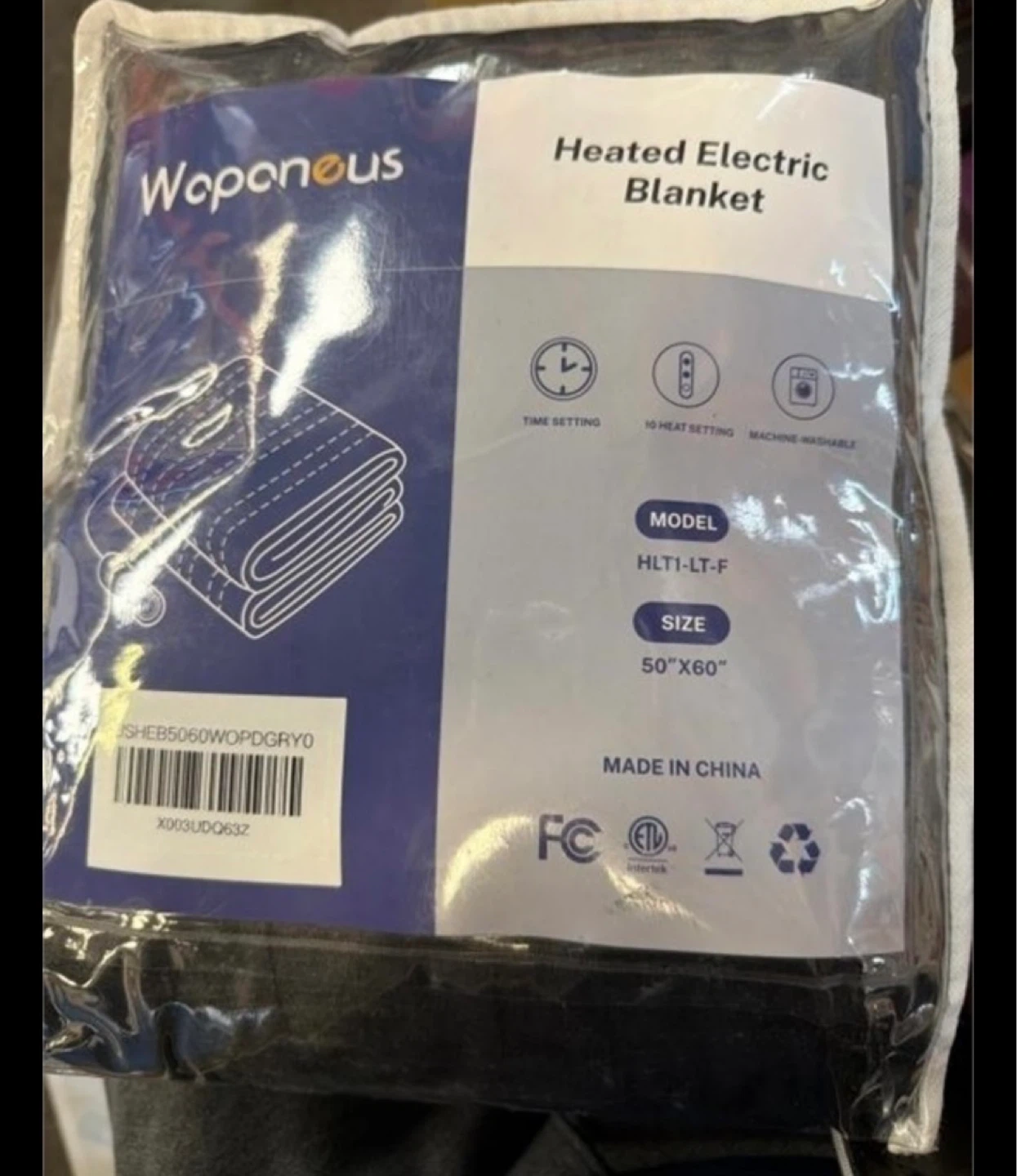 Wopaneous Heated Electric Throw Blanket 50"x60"