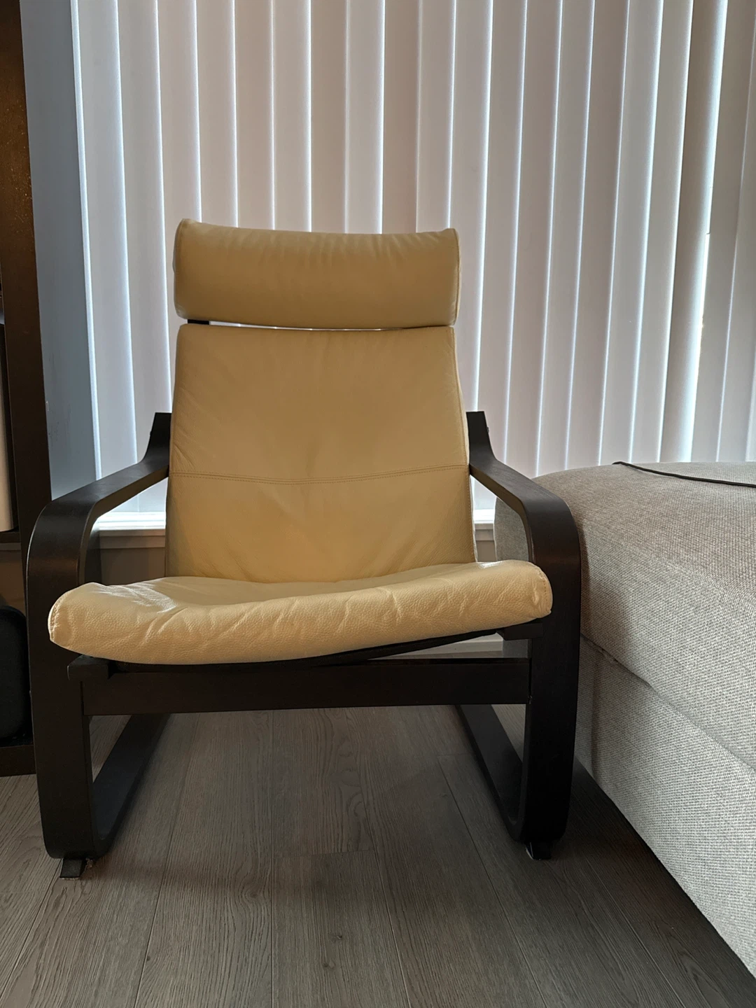 IKEA Cream Leather Lounge Chair