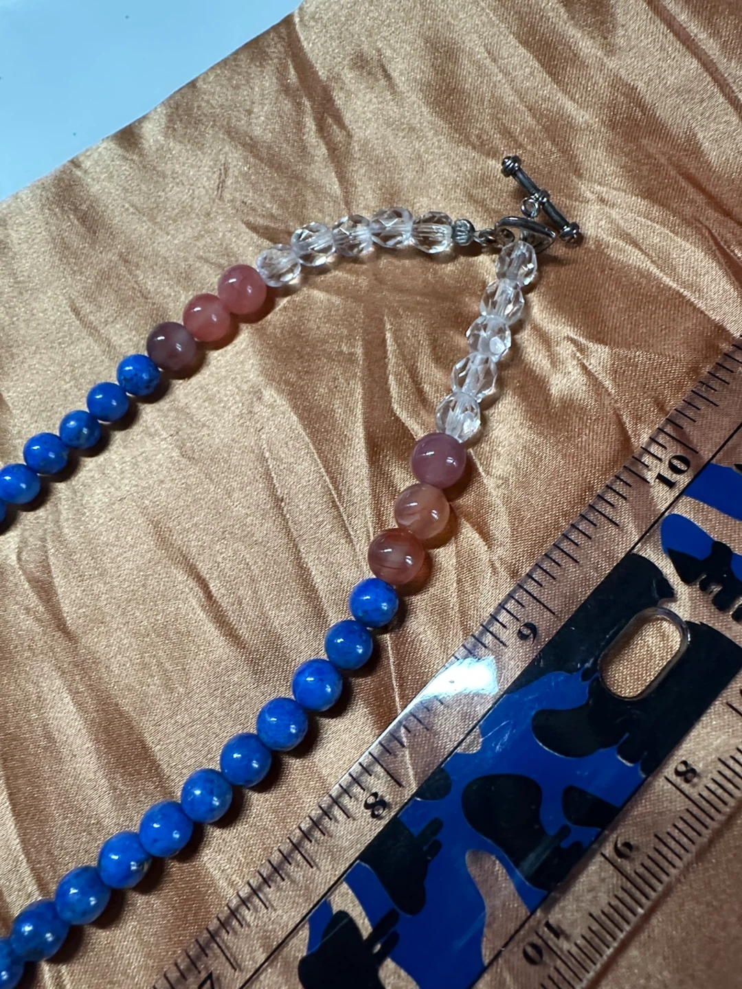 Blue Lapis Beaded Necklace with Crystal Pendant - photo 4