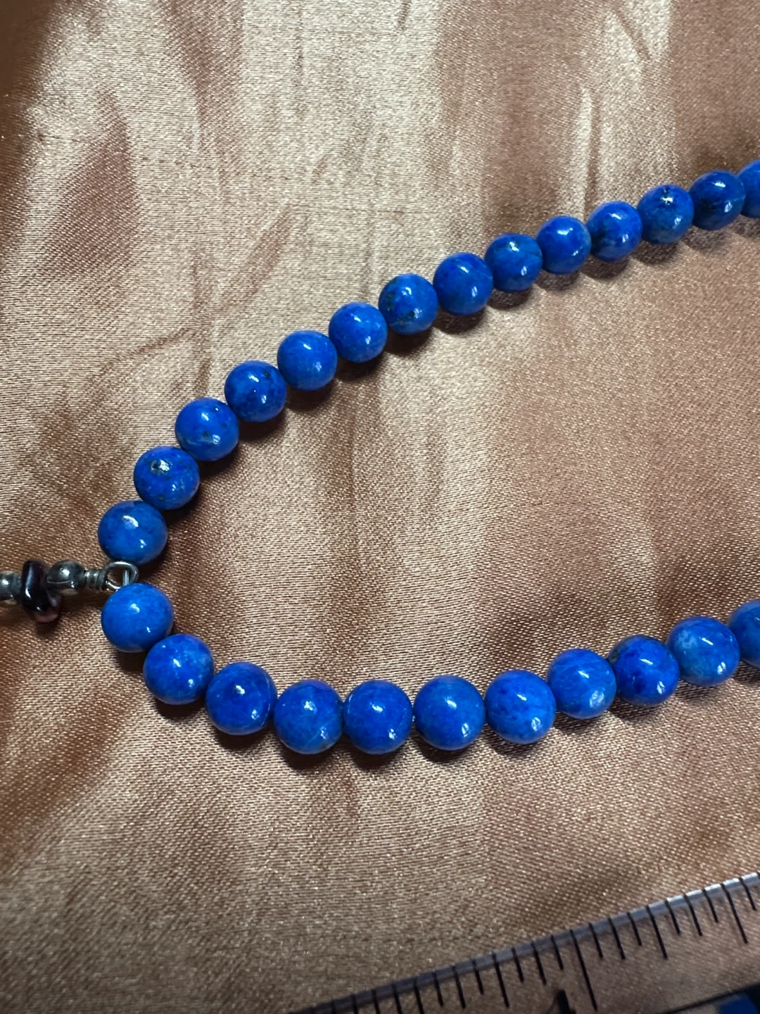 Blue Lapis Beaded Necklace with Crystal Pendant - photo 2