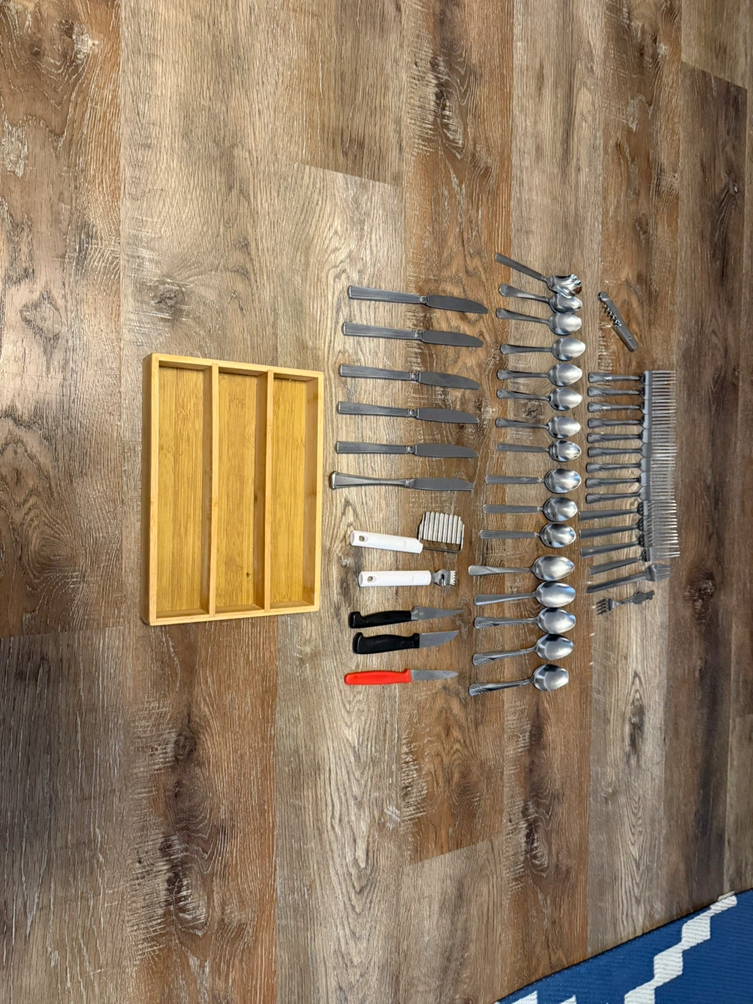 Stainless Steel Cutlery Set with Bamboo Drawer Organizer - photo 4