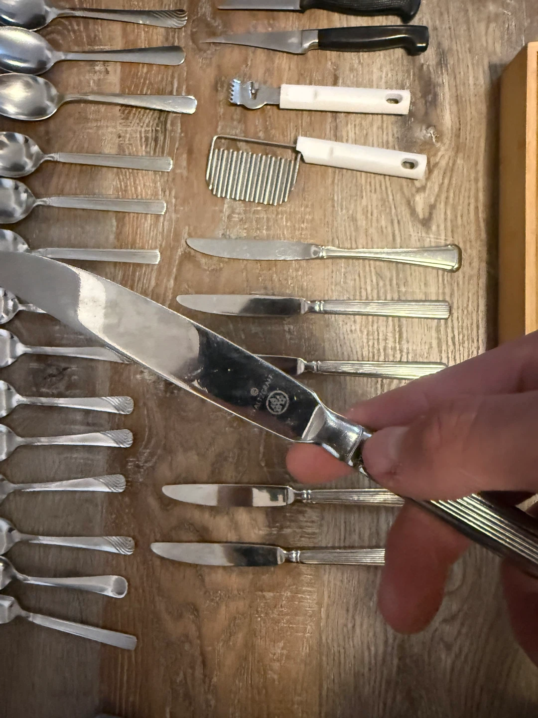 Stainless Steel Cutlery Set with Bamboo Drawer Organizer - photo 5