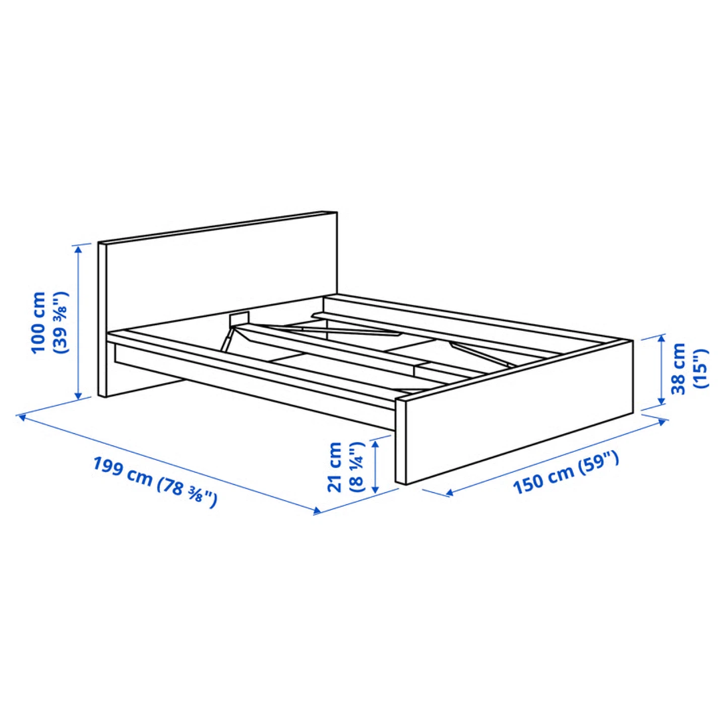 IKEA MALM Bed Frame White AND HAUGESUND Full/Double Mattress - photo 5