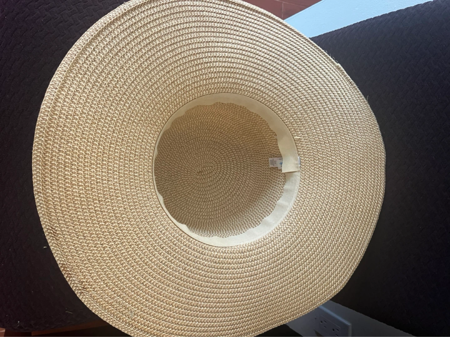 Wide Brim Straw Hat with Polka Dot Ribbon - photo 3