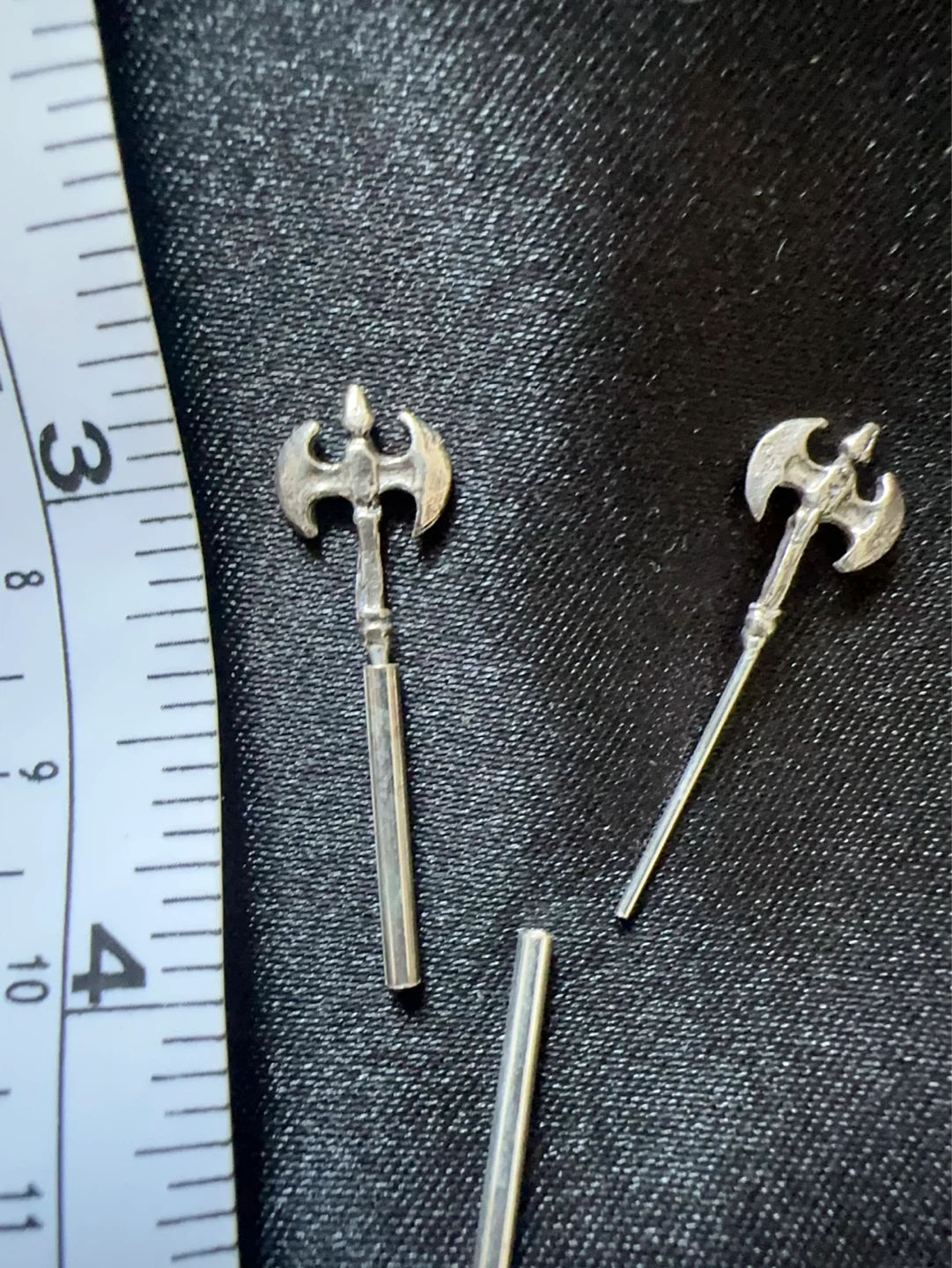 Sterling silver Miniature Axe and Spear Earring Set - photo 3