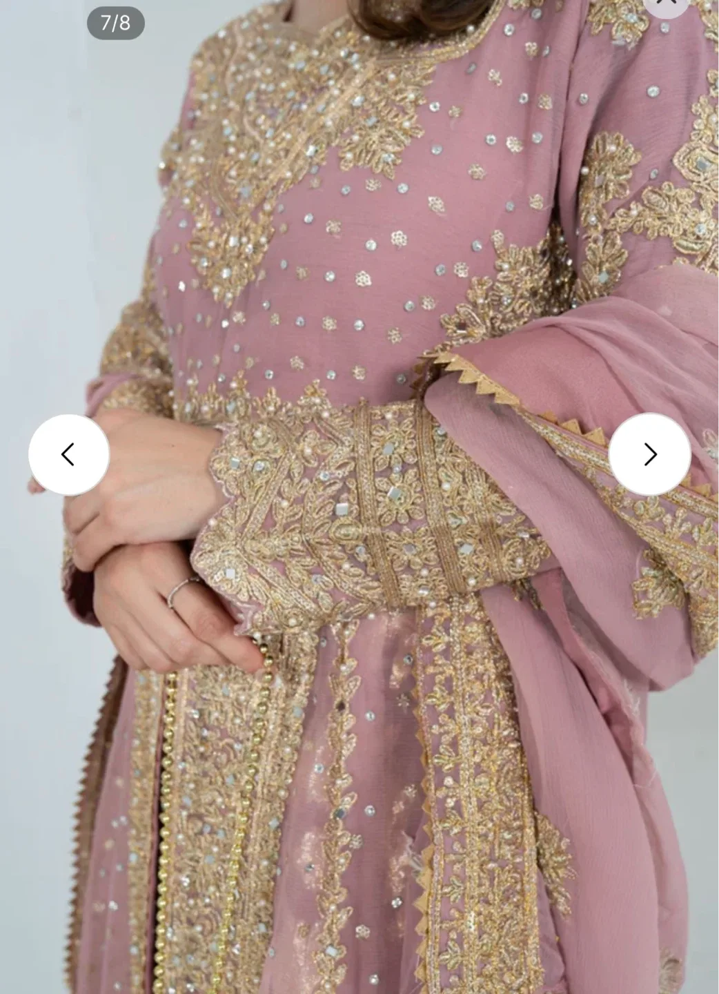 Pink Embroidered Anarkali Dress with Dupatta - photo 5