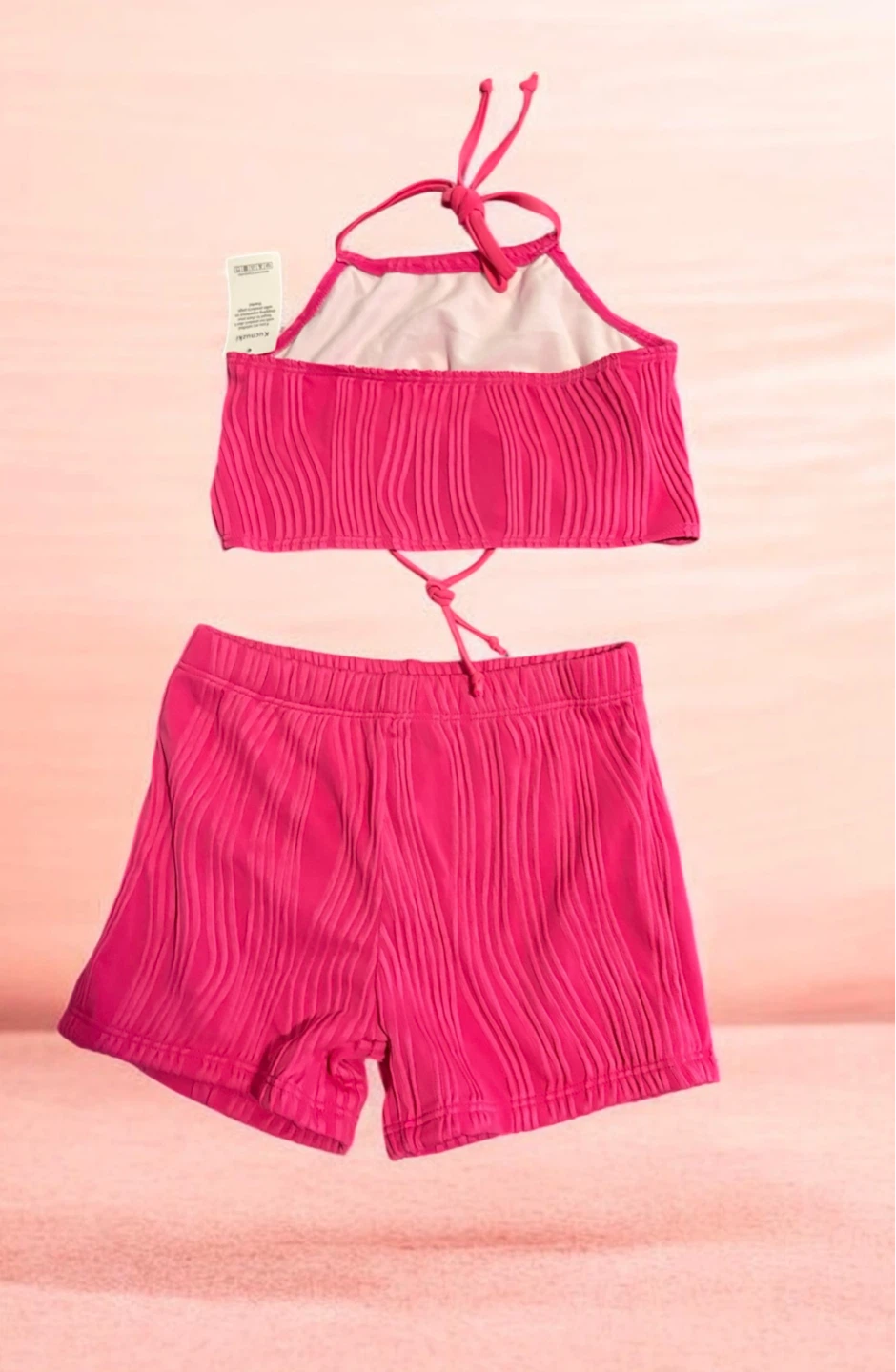 Hot Pink Textured Swimsuit Set - Size Small - photo 2