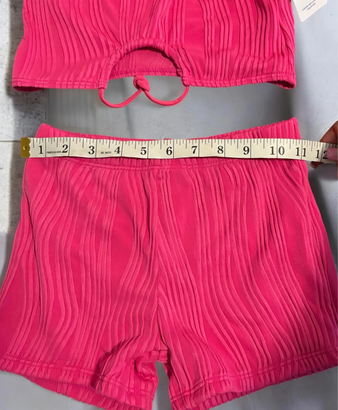 Hot Pink Textured Swimsuit Set - Size Small - photo 4