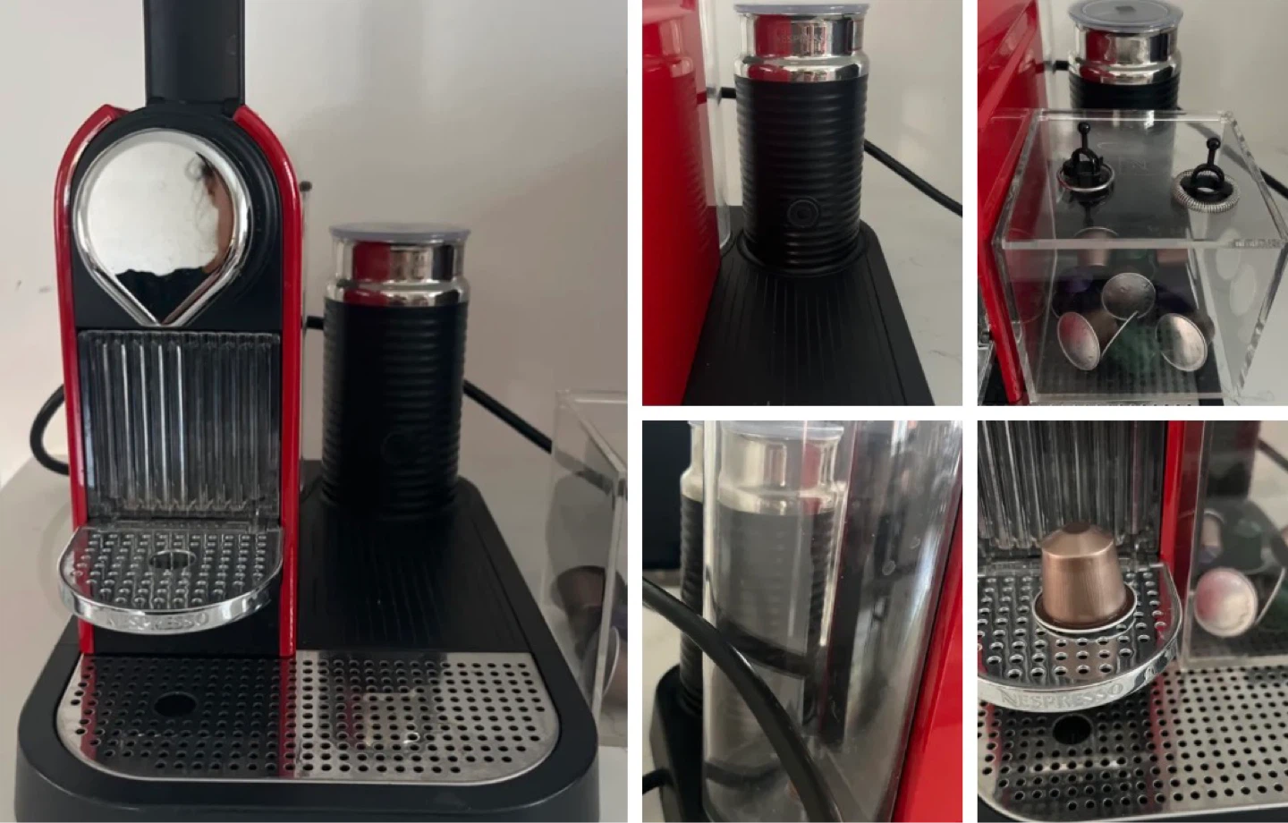Nespresso Vertuo Red Coffee Machine with Aeroccino Milk Frother
