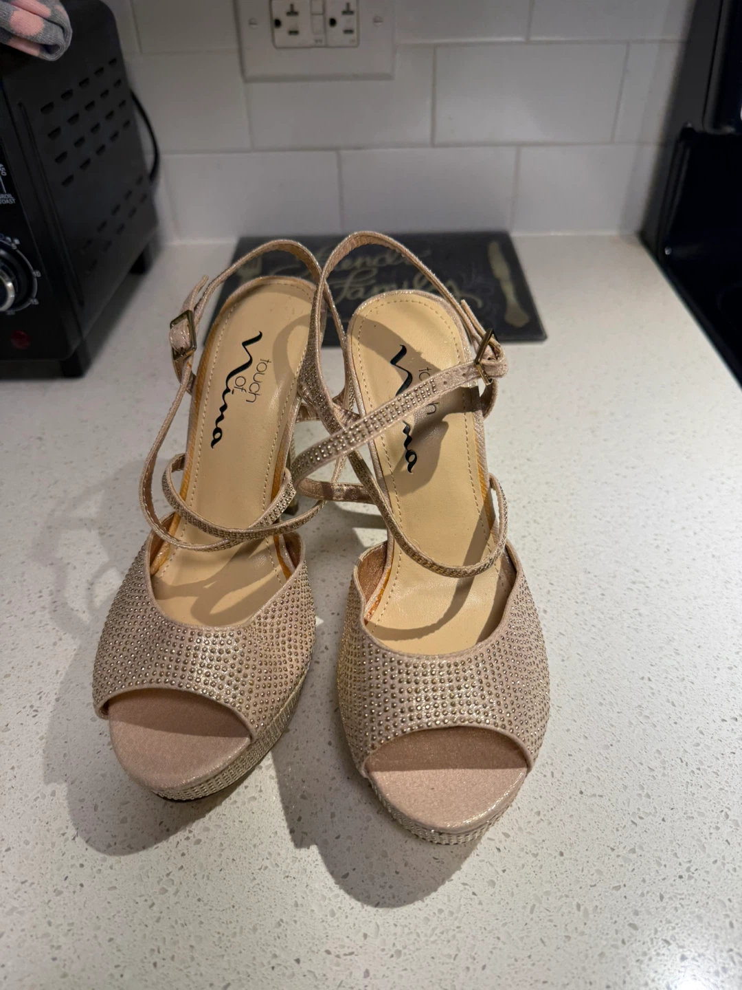 Nina Women's Glitter Embellished Heeled Sandals