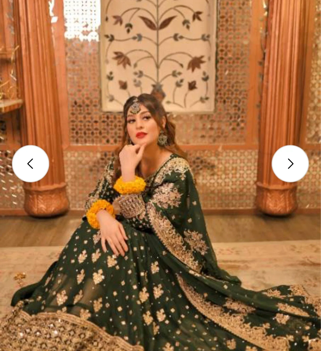 Green Embroidered Anarkali Dress with Dupatta - photo 2