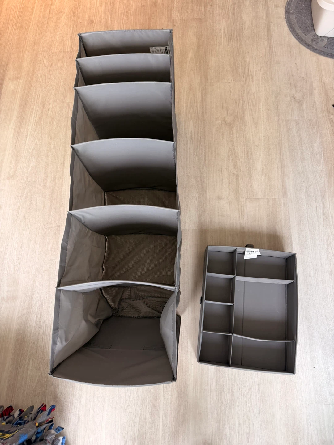 Grey Hanging Closet Organizer with Shelves