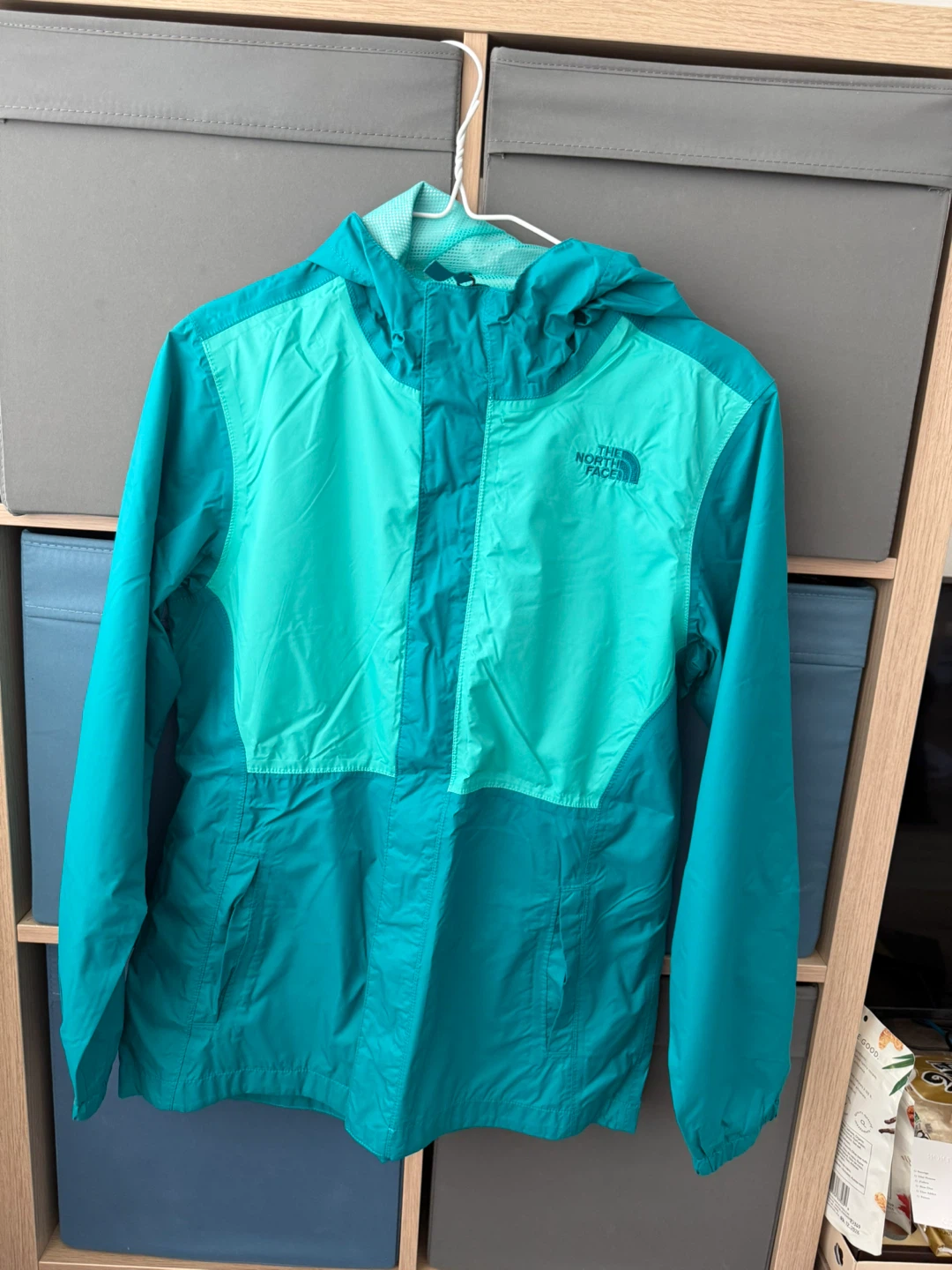 The North Face Girls XL/TG Turquoise Color Block Hooded Jacket