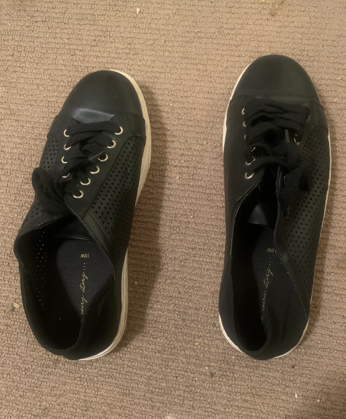 Black Perforated Sneakers