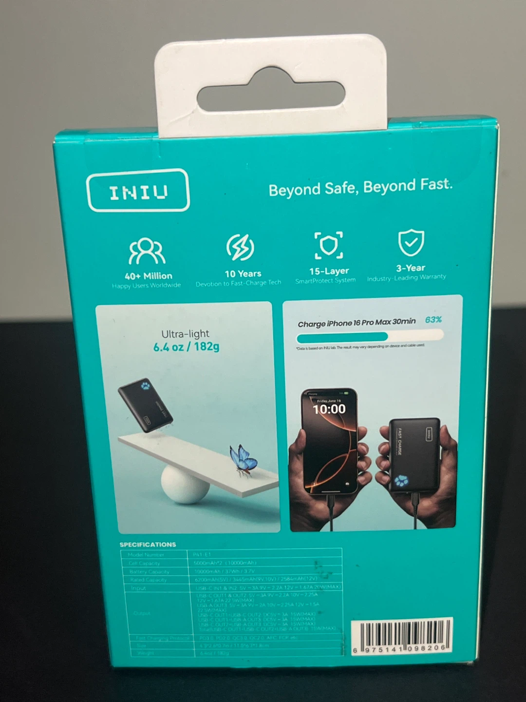 INIU PowerPaw 10000 mAh Fast Charging Power Bank - photo 2