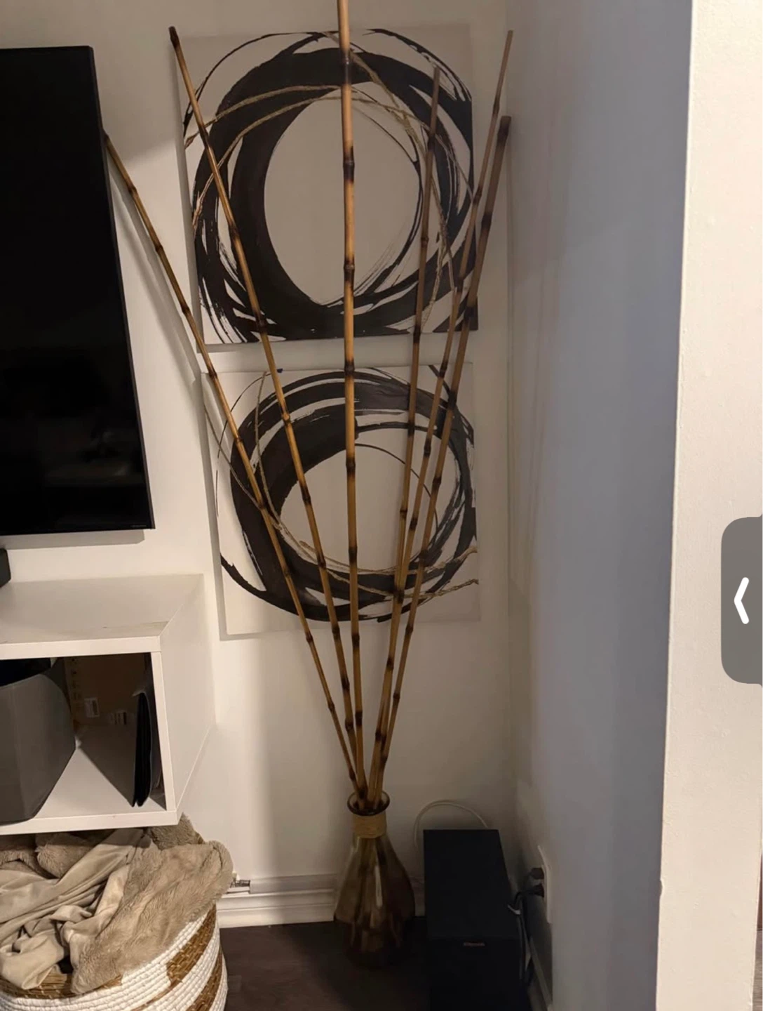 Bamboo sticks with vase
