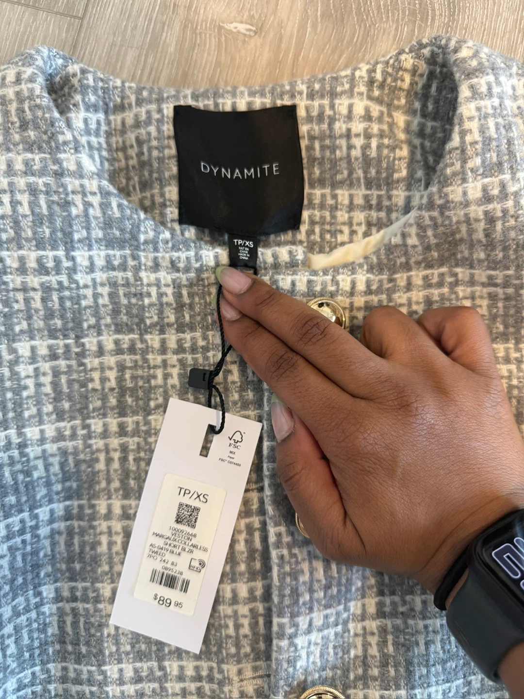 Dynamite Tweed Blazer Jacket XS - photo 3