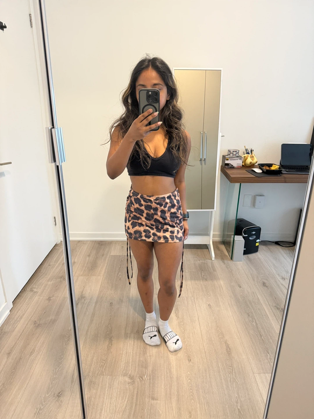 Edikted Leopard Print Mini Skirt