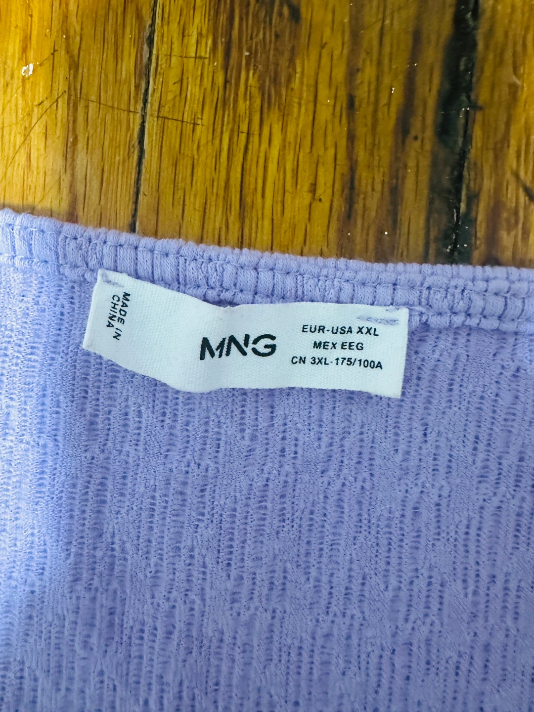 MNG Lavender Textured Long Sleeve Top XXL - photo 2