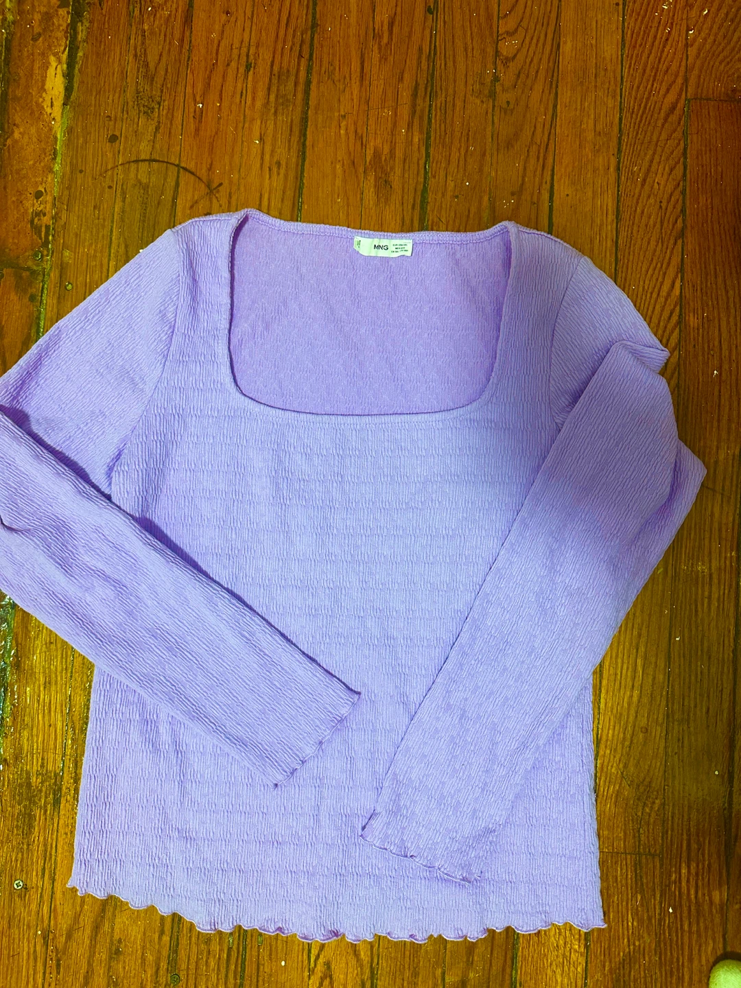 MNG Lavender Textured Long Sleeve Top XXL