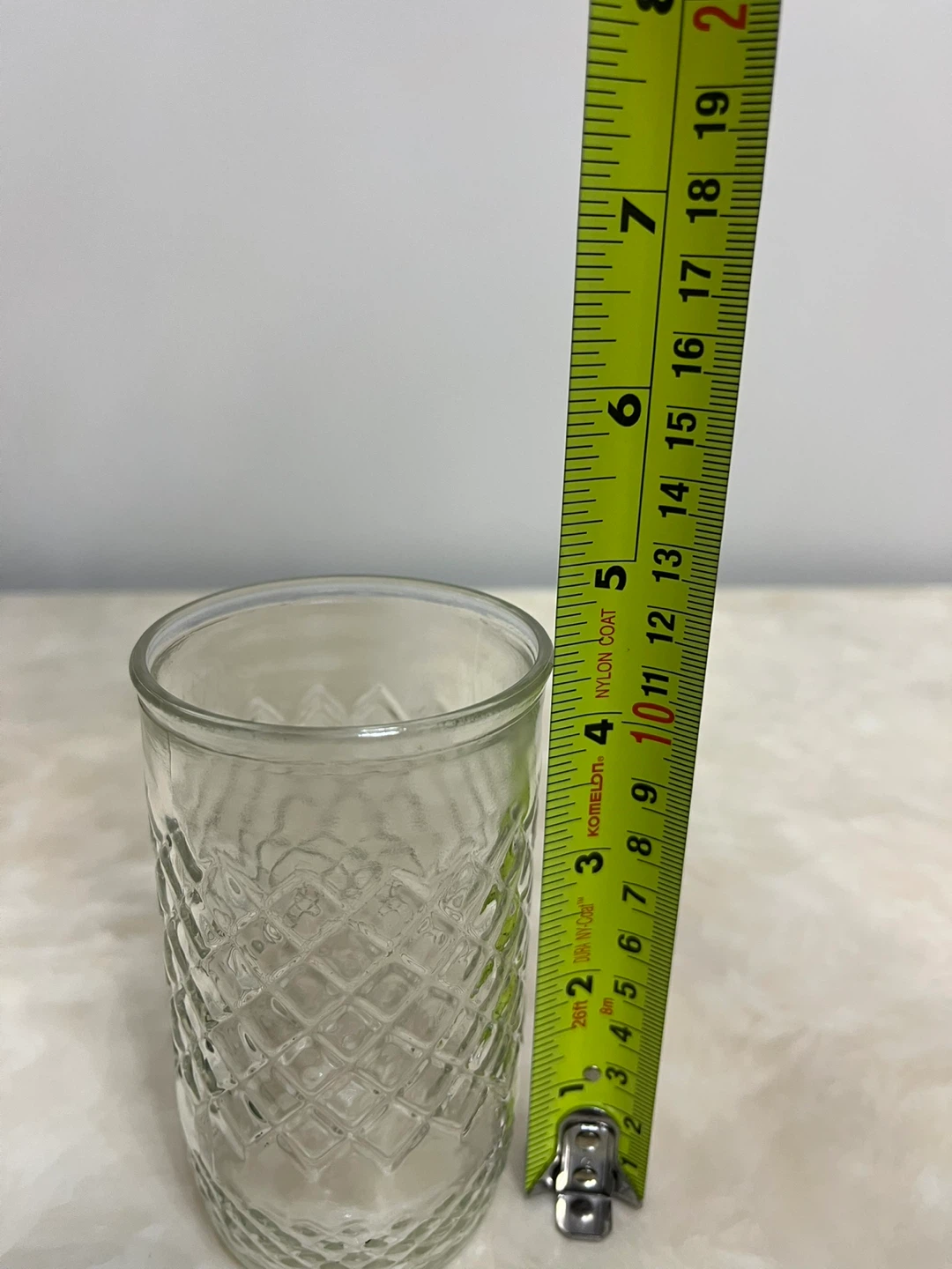 Clear Glass Tumbler with Diamond Pattern - photo 2