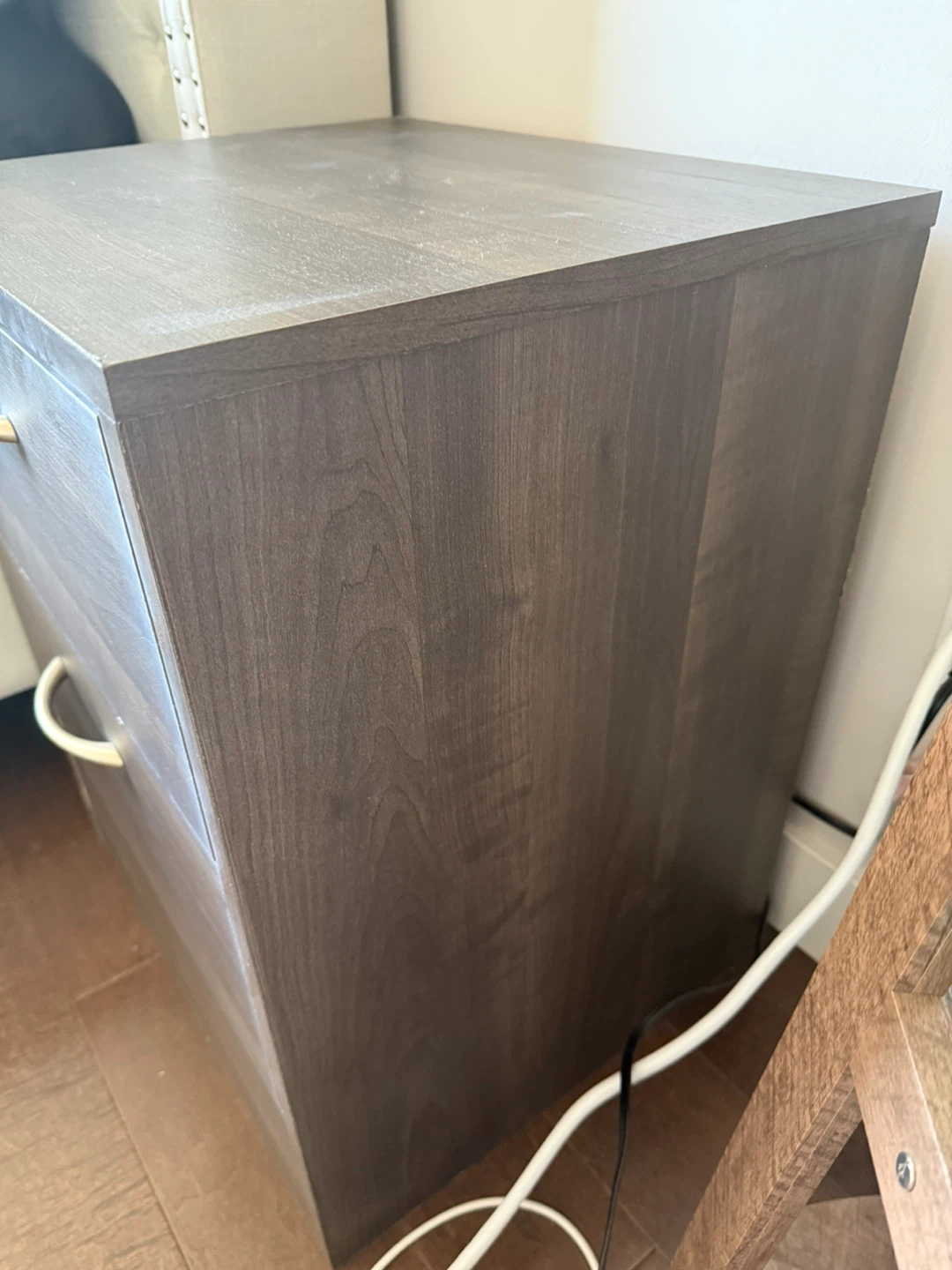 1 set Dark Wood 2 Drawer Nightstand - Brick (2 piece) - photo 3