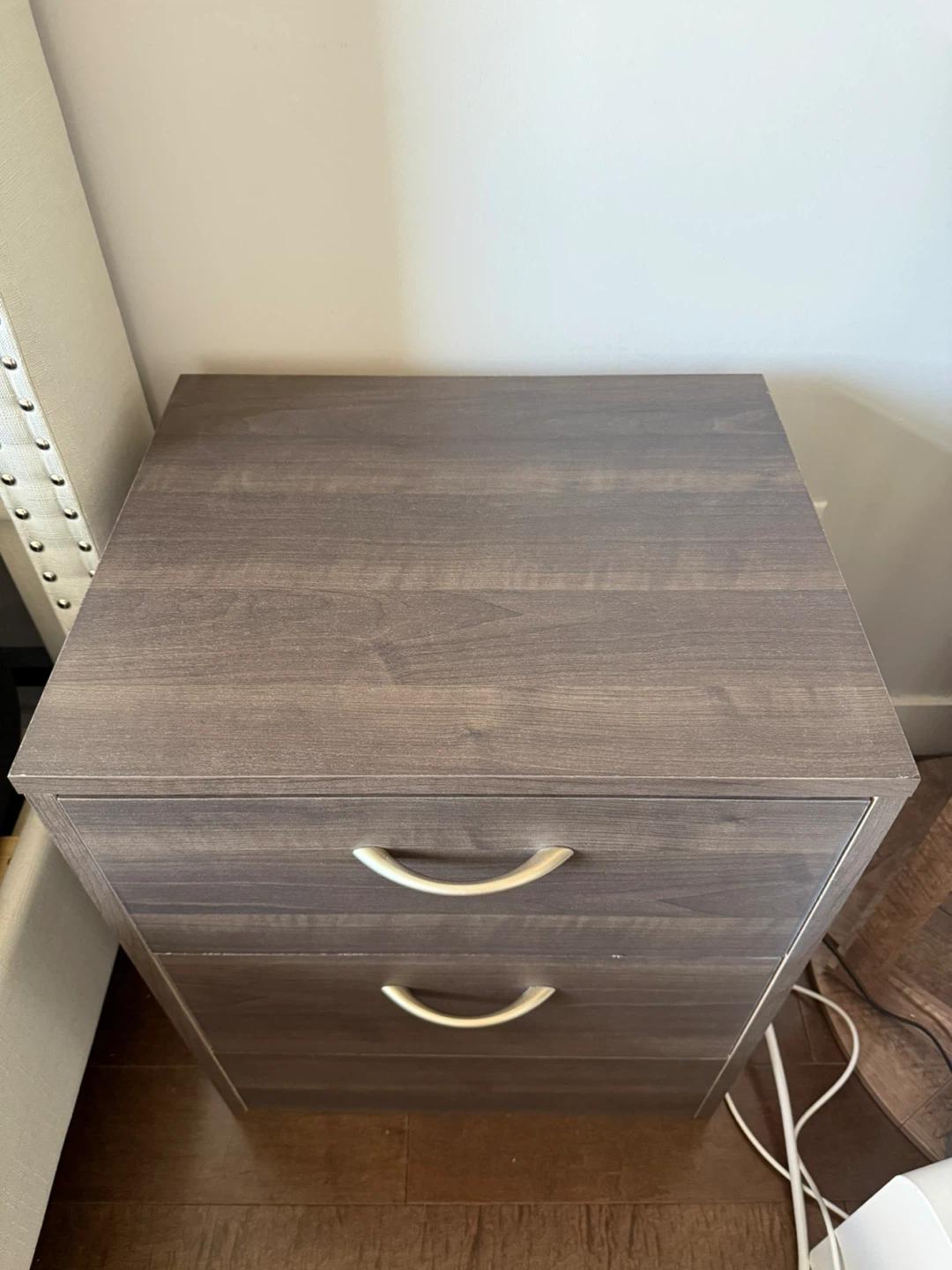 1 set Dark Wood 2 Drawer Nightstand - Brick (2 piece) - photo 2