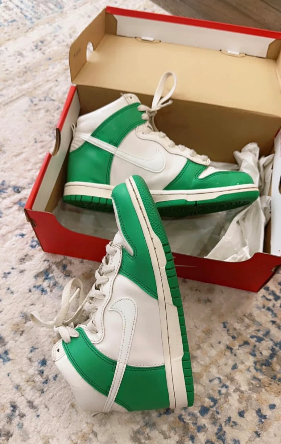 Nike Dunk High White Green Sneakers