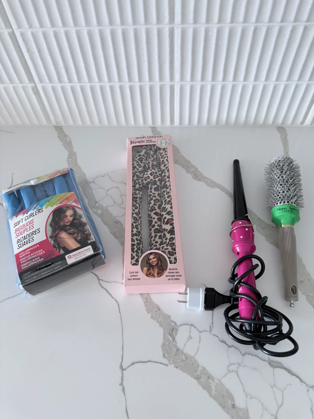 Moving sale-Assorted Hair Styling Tools - Curlers, Wand, Brush