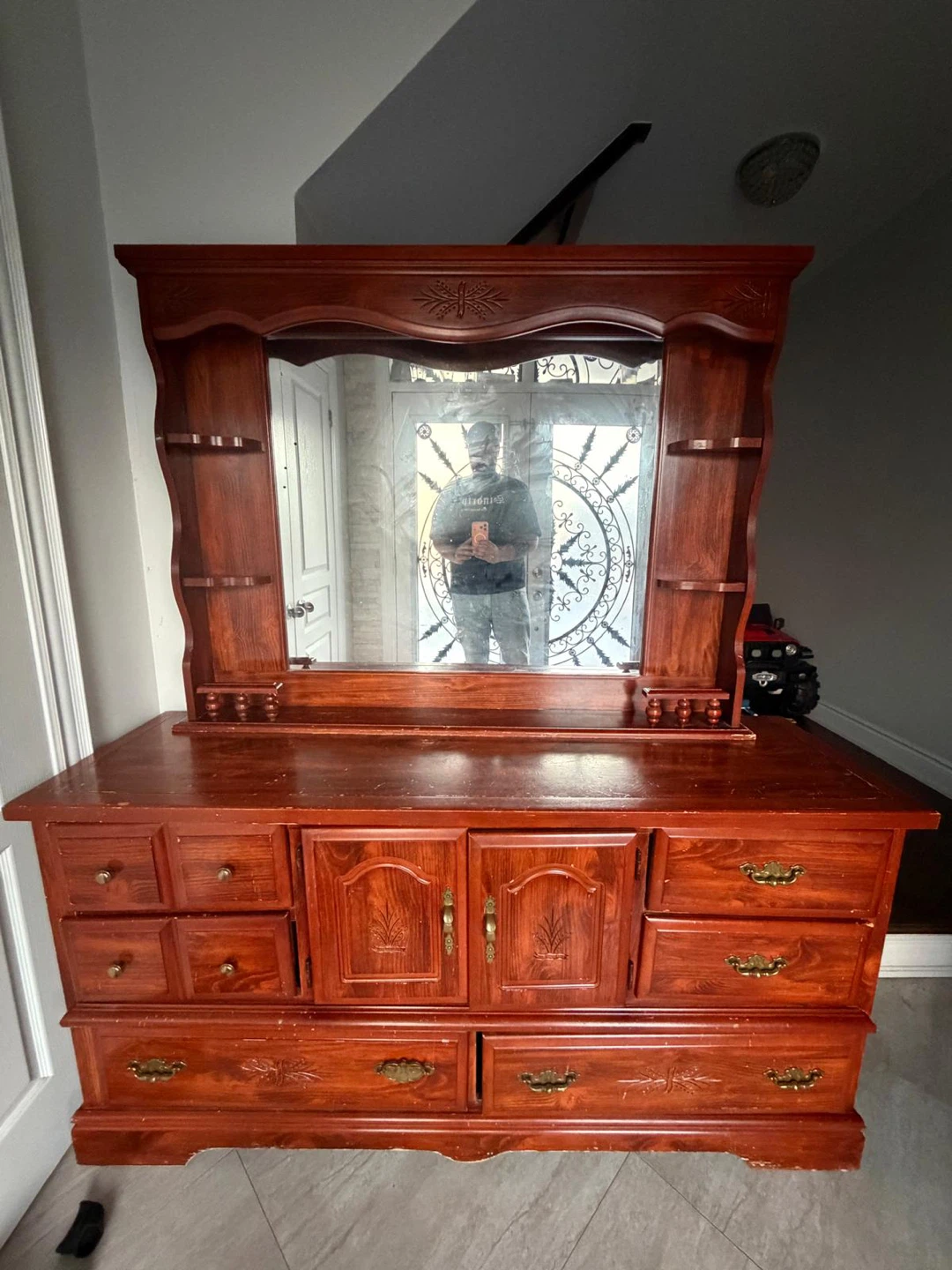 Wooden Dresser with Mirror